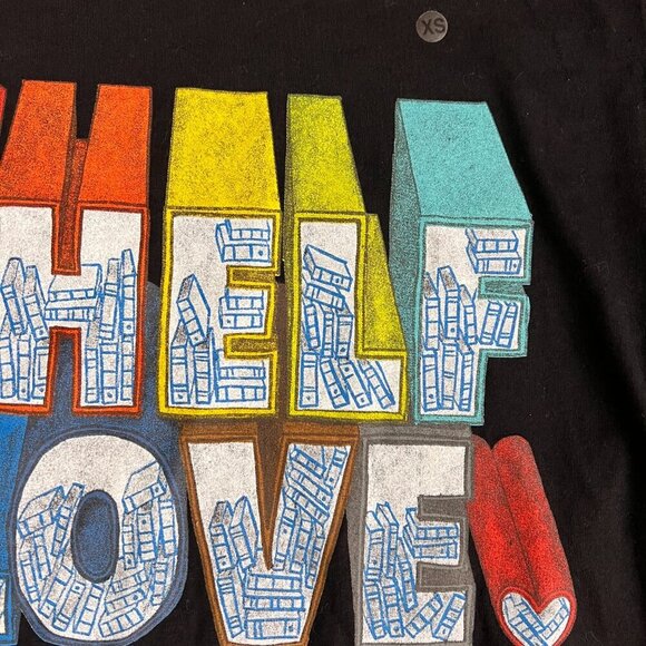 NEW Out of Print Shelf Love Black T-Shirt Sz XS - Picture 2 of 6